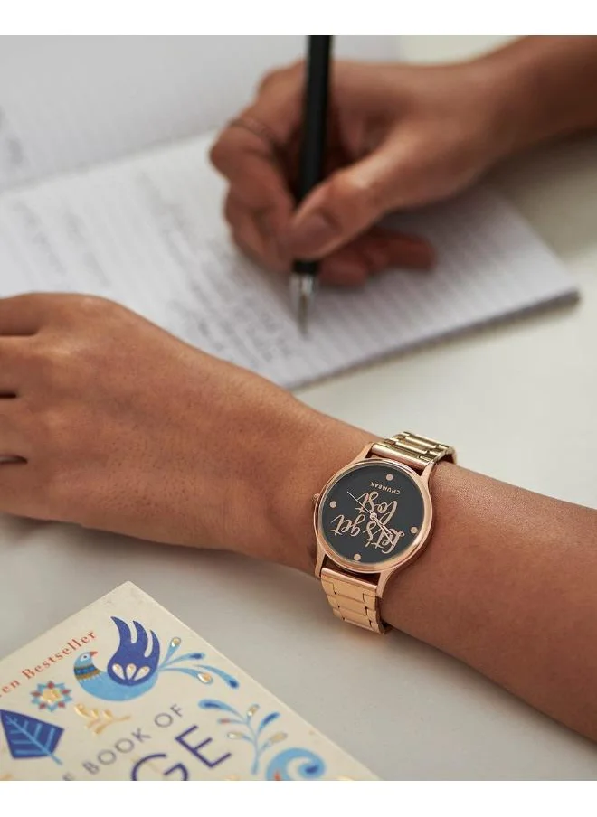 Chumbak TEAL BY CHUMBAK Let's Get Lost Wrist Watch, Rose Gold, strap