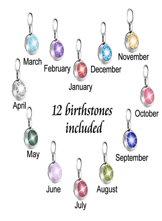 Dletay Heart Urn Necklace for Ashes with 12 Birthstones Cremation Jewelry for Ashes -Your Wings Were Ready My Heart Was Not - Image 3