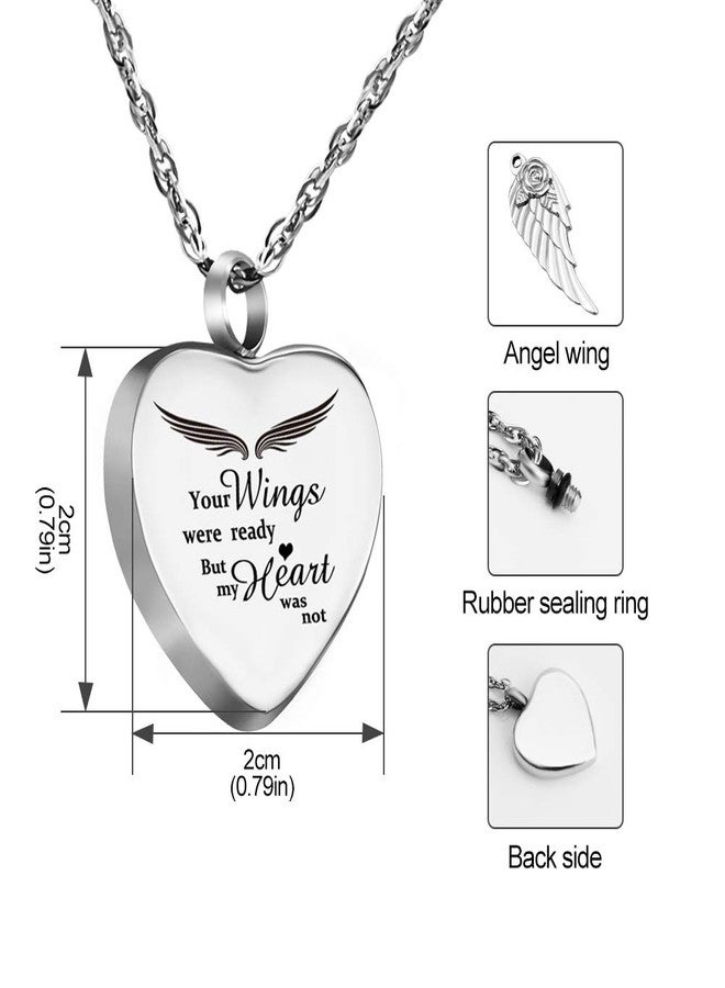 Dletay Heart Urn Necklace for Ashes with 12 Birthstones Cremation Jewelry for Ashes -Your Wings Were Ready My Heart Was Not - Image 5