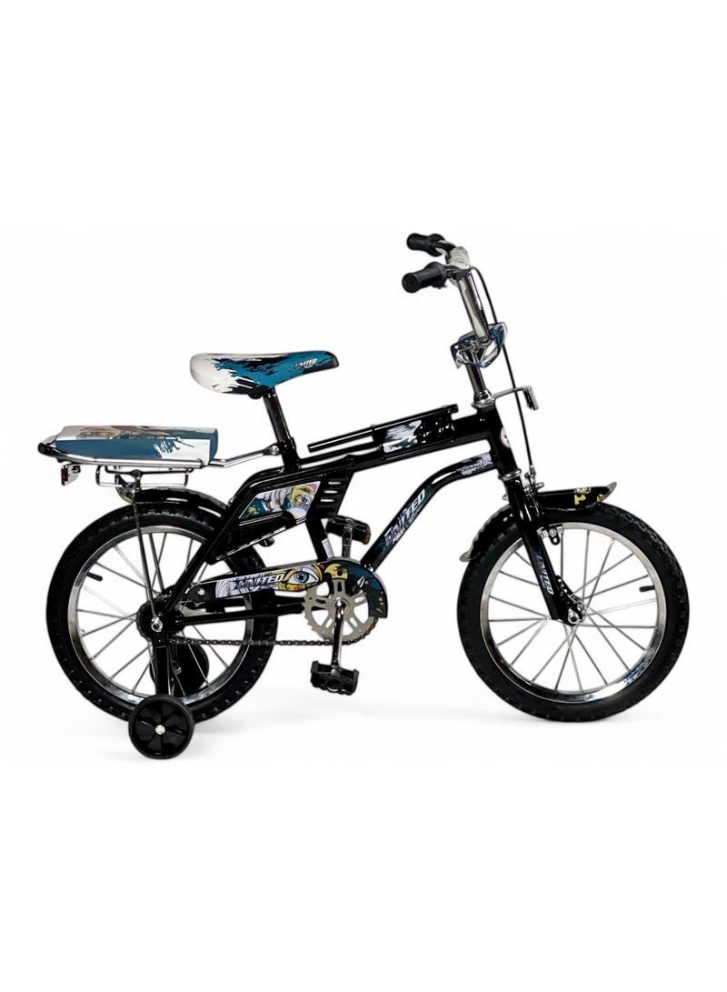 AL BADER Rambo Freestyle Kids Bike with Two Flashing Training Wheels and 2 Seats, 16-Inch Kids Bike with Double Handbrake For Boys Girls Age 7-11 Years, Children Bicycle with Adjustable Seat - Image 1