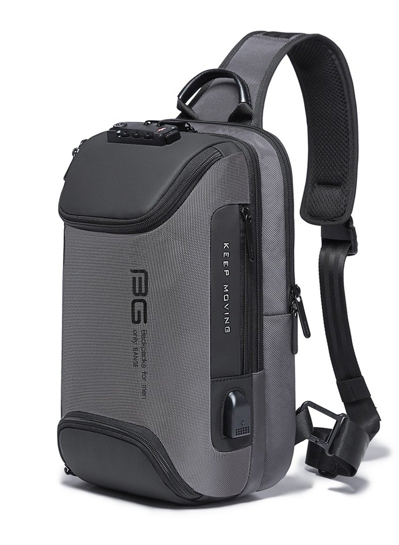 BANGE Fashion Waterproof Chest Bag Large Capacity 7082 BANGE New Oxford Grey - Image 1