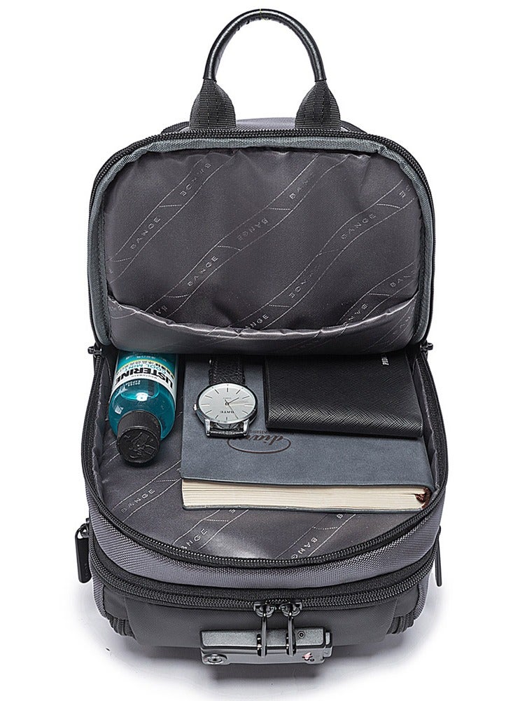 BANGE Fashion Waterproof Chest Bag Large Capacity 7082 BANGE New Oxford Grey - Image 5