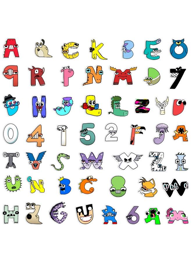 50 Pcs Alphabet Lore Stickers, Vinyl Waterproof Art Stickers for Laptop,Skateboard, Water Bottles,Computer,Phone,Guitar,Cartoon Stickers for Kids Teens Adult - Image 3