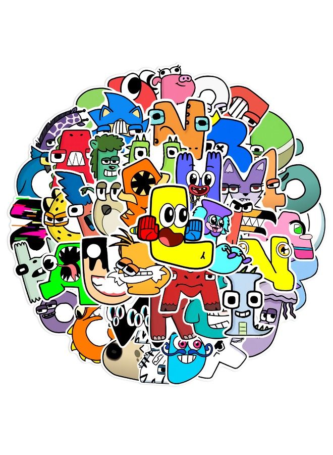 50 Pcs Alphabet Lore Stickers, Vinyl Waterproof Art Stickers for Laptop,Skateboard, Water Bottles,Computer,Phone,Guitar,Cartoon Stickers for Kids Teens Adult - Image 2