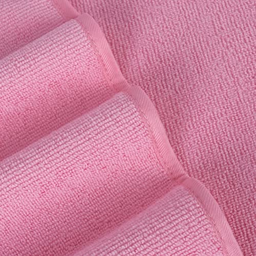 POLYTE Microfiber Quick Dry Lint Free Bath Towel, 57 x 30 in, Pack of 4 (Pink) - Image 3