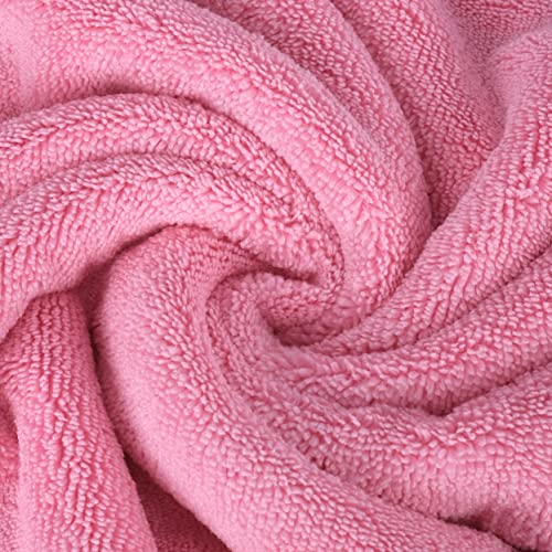 POLYTE Microfiber Quick Dry Lint Free Bath Towel, 57 x 30 in, Pack of 4 (Pink) - Image 4