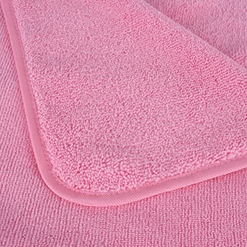 POLYTE Microfiber Quick Dry Lint Free Bath Towel, 57 x 30 in, Pack of 4 (Pink) - Image 2