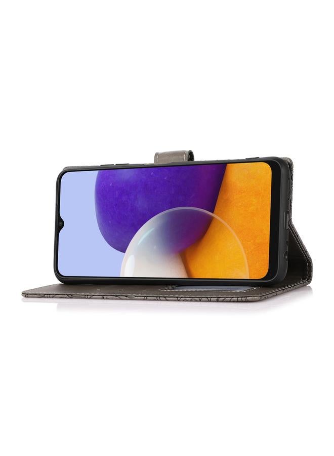 S-TOP Case For Samsung Galaxy A22 5G Skin Feel Embossed Sunflower Horizontal Flip Leather Case with Holder & Card Slots & Wallet & Lanyard - Image 5