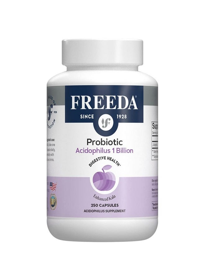 Freeda Acidophilus Probiotic 1 Billion Cfu Lactobacillus Acidophilus Probiotics For Women & Men Women'S Probiotics For Digestive Health Gut Health Supplements For Women & Men (250 Capsules)  - Image 2
