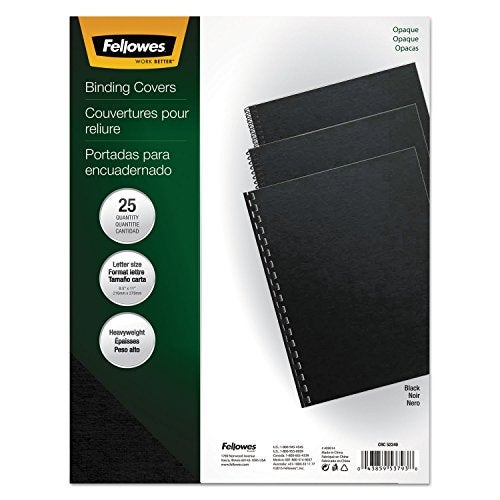 Fellowes Futura Presentation Cover Letter Size Black 25 per Pack 5224901