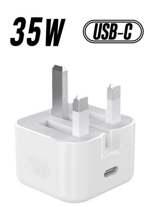 iPhone 35W Type C Fast Charging Power Adapter, Fast Charging USB C Wall Charger, Fast PD 35W Charger Plug  for iPhone 16/15/15 Pro/15 Pro Max/15 Plus/14 series/13/12/11series,iPad,Mac,AirPods White