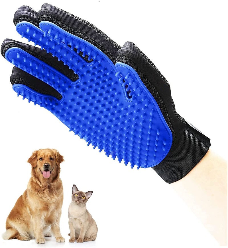 BLACK DOG Pet Grooming Glove-Pet Hair Remover Glove-Massage Mitt with Enhanced Five Finger Design-Perfect for Dog, Cat and Horses with Long & Short Fur - Image 1