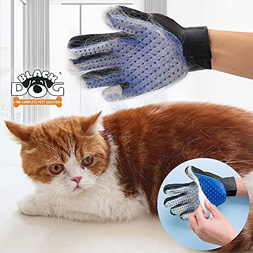 BLACK DOG Pet Grooming Glove-Pet Hair Remover Glove-Massage Mitt with Enhanced Five Finger Design-Perfect for Dog, Cat and Horses with Long & Short Fur - Image 4