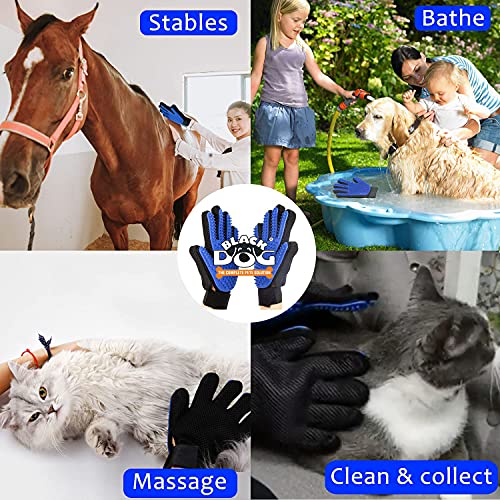BLACK DOG Pet Grooming Glove-Pet Hair Remover Glove-Massage Mitt with Enhanced Five Finger Design-Perfect for Dog, Cat and Horses with Long & Short Fur - Image 5