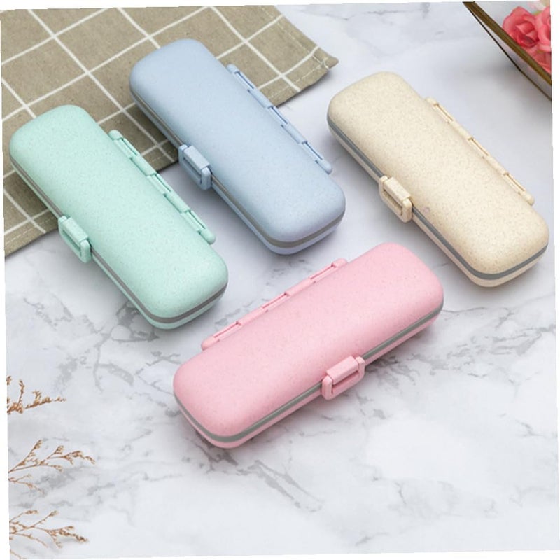 2pcs Portable Medicine Storage Box Thickened Plastic Compartments Sealed Pill Organizer Container Beige for Home and Travel - Image 4
