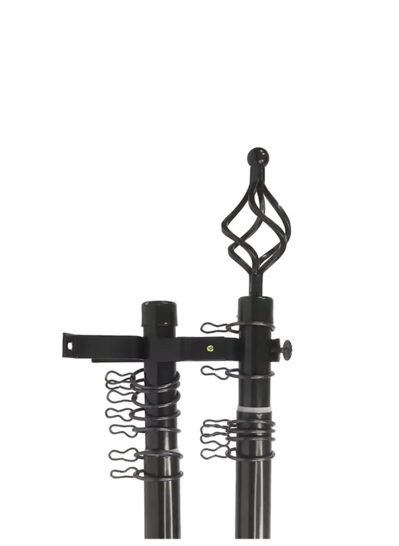 Expandable Double Curtain Rod Black 100cm to 200cm 2Meter - Image 1