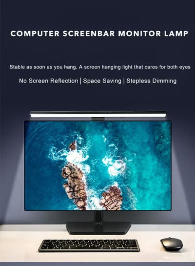 هالامين حامل أجهزة التحكم في الألعاب الأكريليكي ثلاثي الطبقات، حامل أجهزة التحكم PS5 Xbox ONE Switch، ملحق للألعاب، حامل سماعات رأس أكريليكي شفاف ومستقر ومانع للانزلاق ومصباح شاشة الكمبيوتر، يحمي العين من وهج الشاشة، مصباح مخصص للقراءة الإلكترونية، تحكم باللمس، درجة حرارة 3 ألوان قابلة للتعديل، مؤقت 60 دقيقة، 50 سم، أسود - Image 4