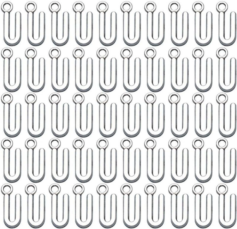 كلاراكو Klarako 50 قطعة من دلايات الحروف الأولى المعدنية، خرز فضفاض للحروف الإنجليزية، قلادة حرف أبجدي، قلادة حرف مسطحة، مجوهرات عتيقة، قلادة حرف إنجليزي مطلية بالذهب من التبت - Image 1