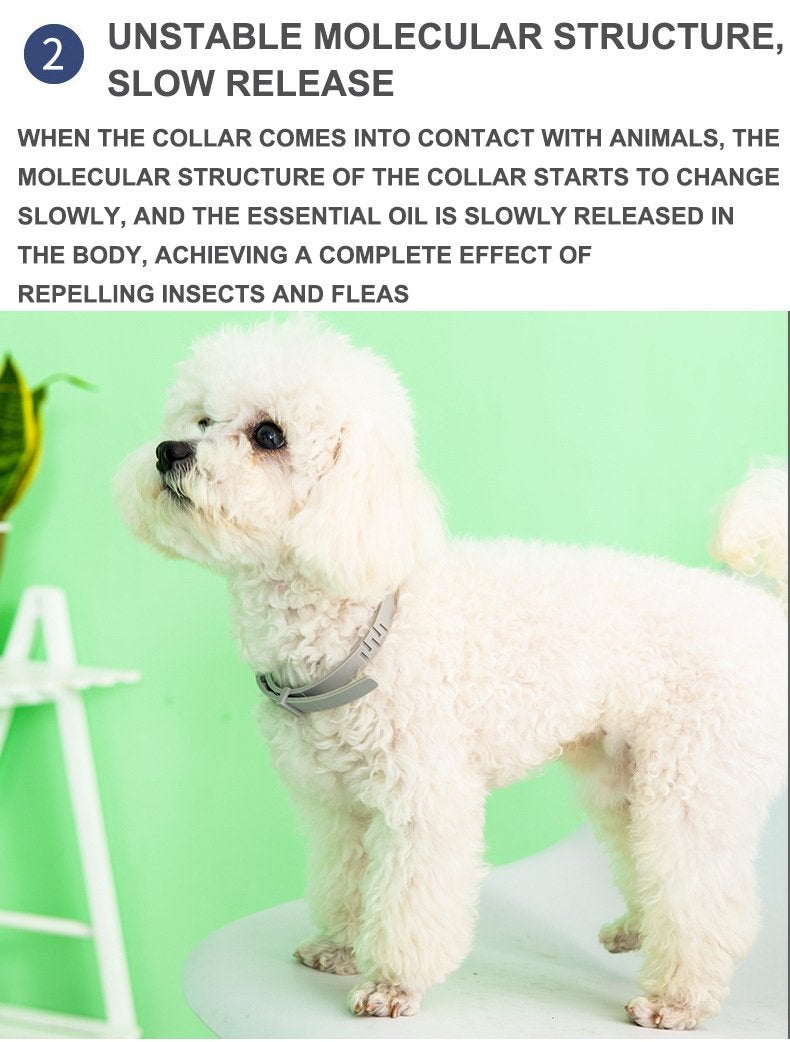 Flea & Tick Collar for Dogs , Waterproof and Adjustable, Natural Formula, Safe and Eco-Friendly, Lightweight Collar for Dogs and Puppies, Flea Collar for Dogs,Pink collar with a lock,62cm - Image 3