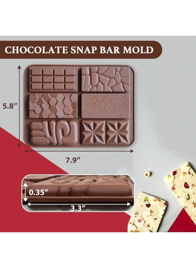  سي تي زد مجموعة من 3 قوالب سيليكون لصنع الشوكولاتة – تصاميم هندسية وعصرية، مرنة وغير لاصقة، مقاومة للحرارة لصنع ألواح شوكولاتة وحلويات مميزة - Image 5