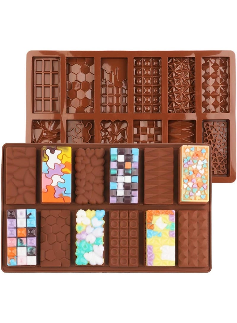  سي تي زد مجموعة من 3 قوالب سيليكون لصنع الشوكولاتة – تصاميم هندسية وعصرية، مرنة وغير لاصقة، مقاومة للحرارة لصنع ألواح شوكولاتة وحلويات مميزة - Image 4