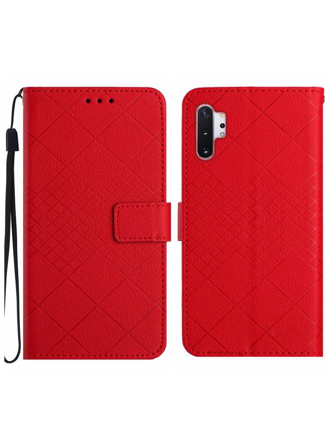 اس-توب جراب لهاتف Samsung Galaxy Note10+ مصنوع من الجلد بتصميم شبكي معيني - Image 1