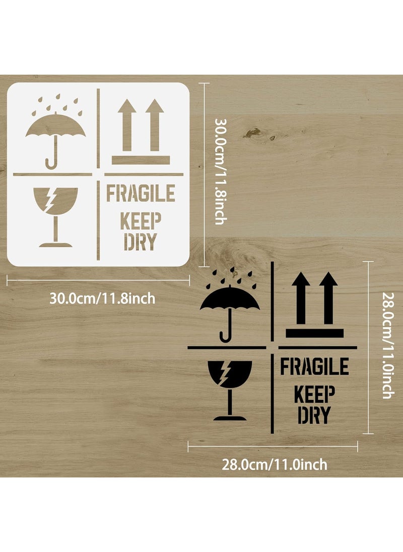 FINGERINSPIRE FINGERINSPIRE Keep Dry Fragile Up Text Stencil 11.8x11.8inch Reusable Keep Dry Sign Drawing Stencil DIY Craft Fragile Up Sign Painting Template for Box Packing Plastic Stencil for Wood Paper  - Image 2