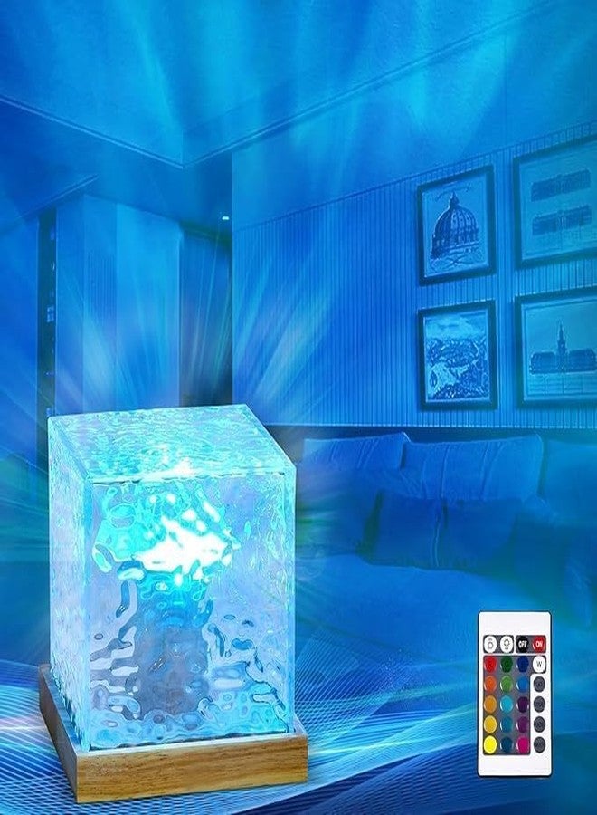 ZOREKI Ocean Wave Night Light Projector Lamp, 3D Water Wave Effect, 16 Colors Gradual Rotating LED Projection Night Lamp with Remote Control for Bedroom Decor-<+> - Image 2