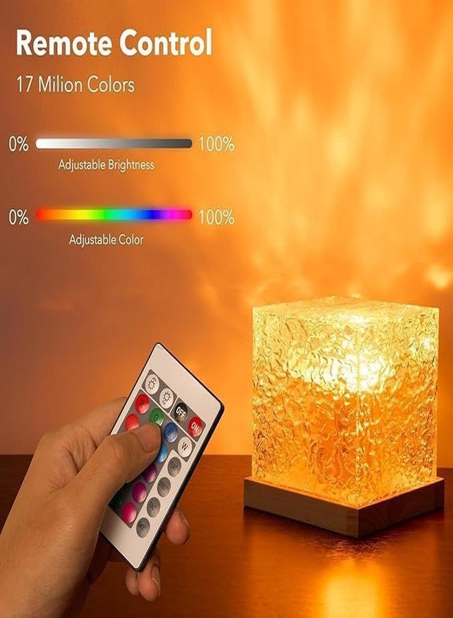 ZOREKI Ocean Wave Night Light Projector Lamp, 3D Water Wave Effect, 16 Colors Gradual Rotating LED Projection Night Lamp with Remote Control for Bedroom Decor-<+> - Image 3