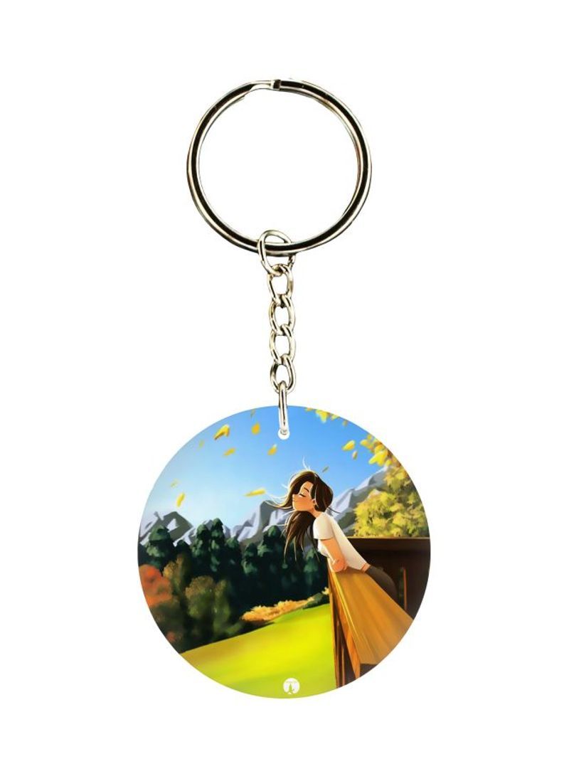 RKN Cartoon Girl Printed Keychain