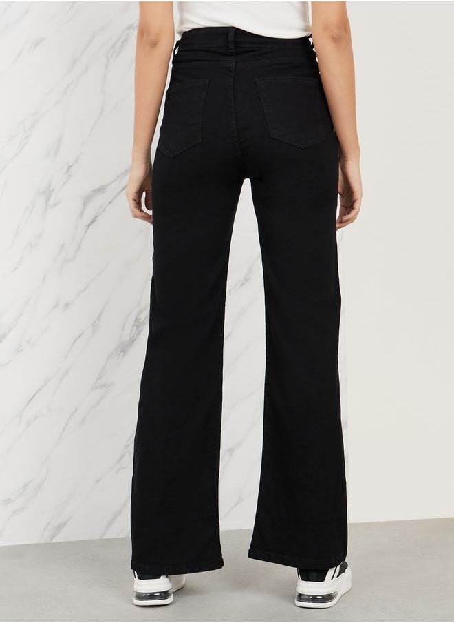 Styli High Rise Fit and Flare Jeans  - Image 4