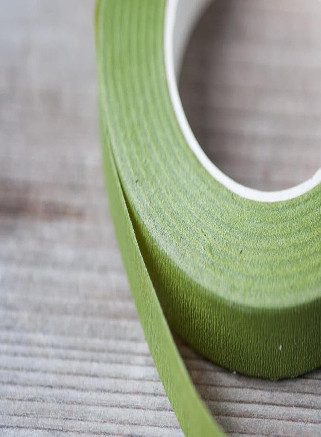 Aparonz Flower Making Floral Tape, Green for arkandi/stocking flowers and art craft school students/fine arts (6) 35 mtr each roll (Pack of 6) - Image 2