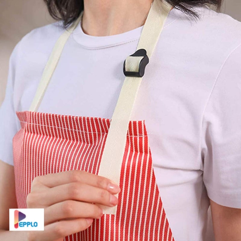 pepplo 1 PCS Cooking Apron Chef Apron,Waterproof and Oil-Proof Cooking Kitchen Apron with Pockets, Suitable for Men and Women, Coral Velvet Towel Stitched (Red) - Image 3