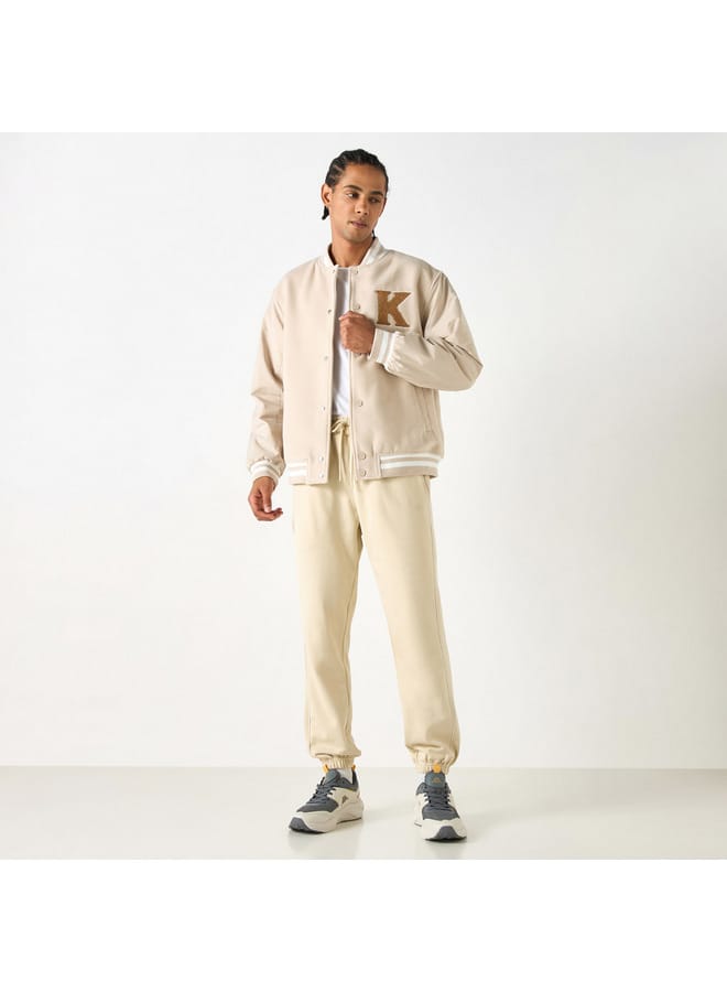 Kappa Kappa Logo Embossed Varsity Jacket with Button Closure  - Image 2