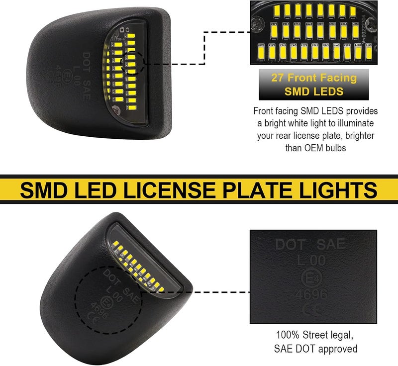 R&F Auto ضوء لوحة الترخيص LED بديل لـ أفالانش/تاهو/سوبربان/يوكون XL/سيلفرادو & سييرا 1500 2500 3500 HD/ترافيرس/إسكاليد & ESV/EXT لمبة لوحة البيك أب مدعوم بـ 54 شريحة - Image 4