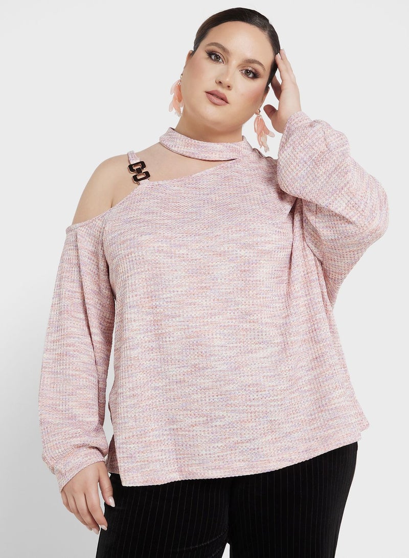 Ginger Plus Cutout Detail Chain Strap Sweatshirt  - Image 1