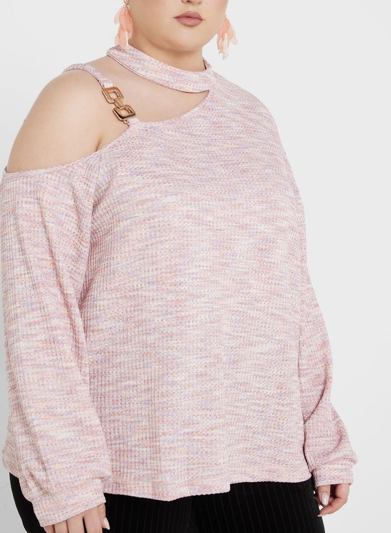 Ginger Plus Cutout Detail Chain Strap Sweatshirt  - Image 3