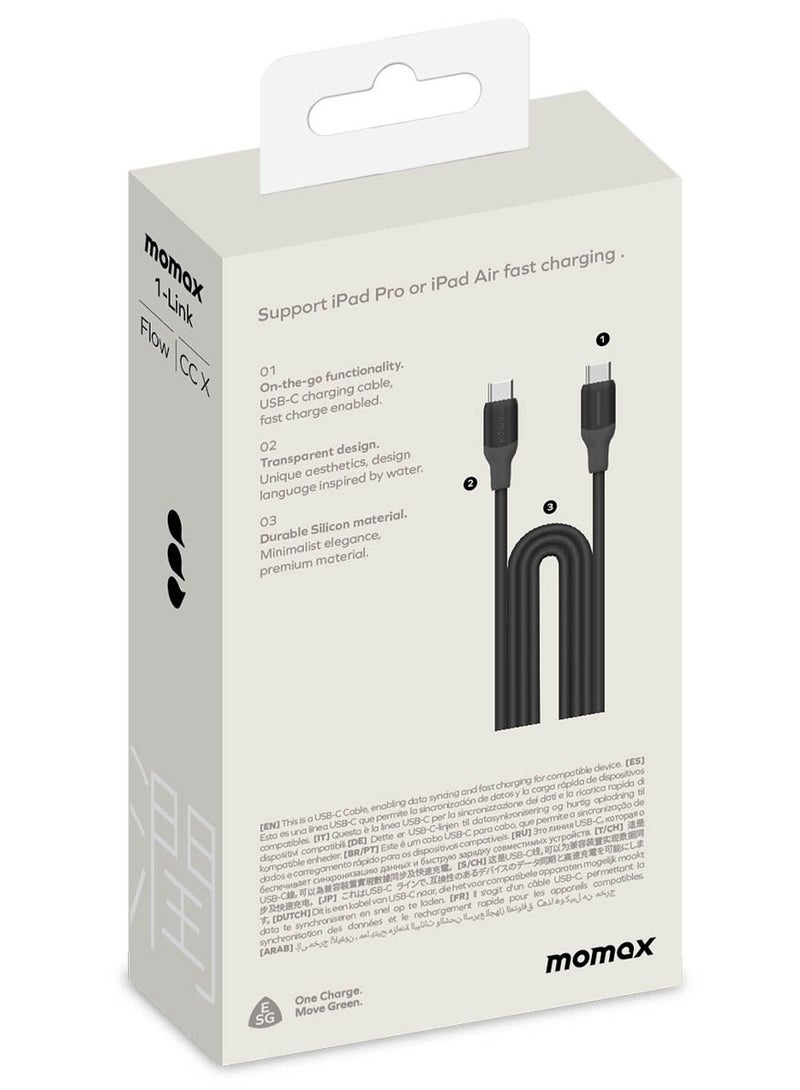 Momax كابل USB-C إلى USB-C [1.2 متر] 60 واط [معتمد من MFI] شحن سريع PD 3.0 - أسود - Image 5