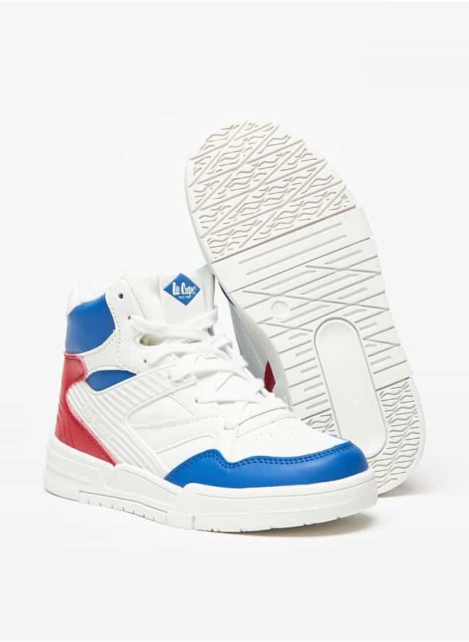 Lee Cooper Boys' Panelled Lace-Up High Top Sneakers  - Image 4