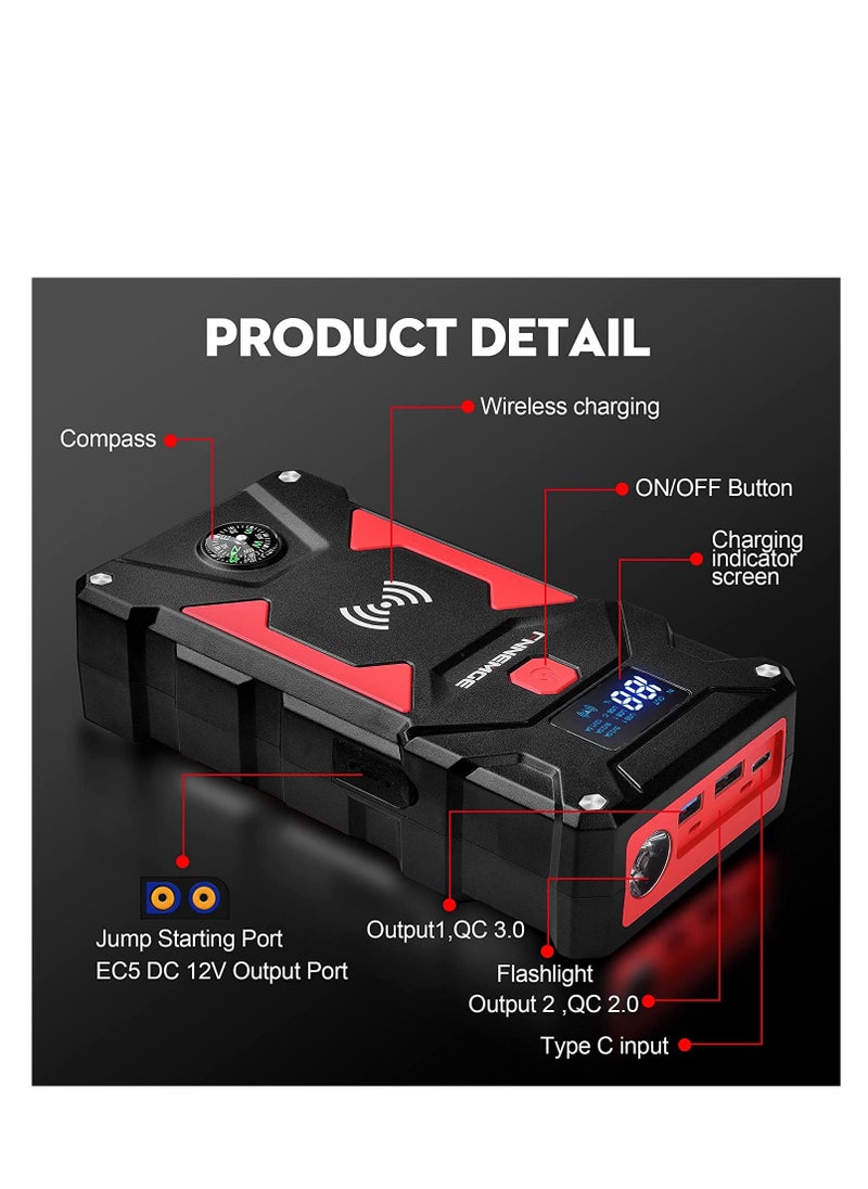 Car Jump Starter 3500A Peak 26800mAh 12V Super Safe Jump Starter, with USB Quick Charge 3.0 - pzsku/Z2E2A407B71C8970C0A21Z/45/_/1701677254/5eef372e-51ac-4772-b840-5e4378a2cf27