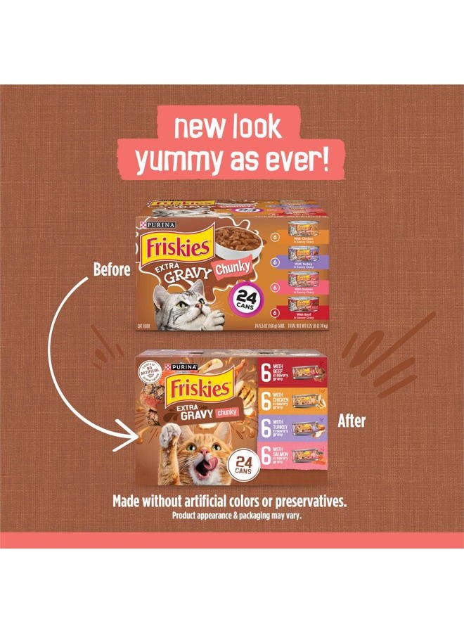 Friskies (1630 مل) - طعام رطب للقطط من بوريانا بنكهة الصلصة؛ قطع سميكة مع صلصة إضافية - (24) علبة 160 مل - Image 2