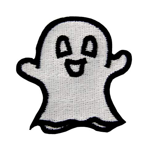 ZEGIN Glow in Dark Happy Ghost Embroidered Applique Iron On Sew On Patch - Image 3