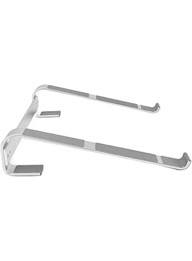 Universal Laptop Stand Aluminum Alloy Ergonomic Design Silver Heat Dissipation Riser for Wrist Support - Image 1