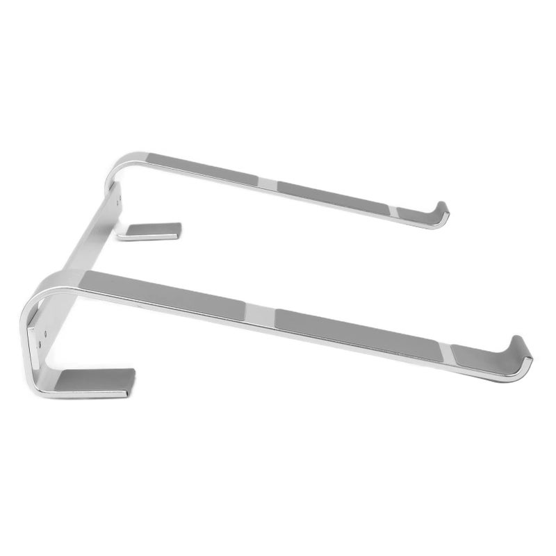 Universal Laptop Stand Aluminum Alloy Ergonomic Design Silver Heat Dissipation Riser for Wrist Support - Image 2