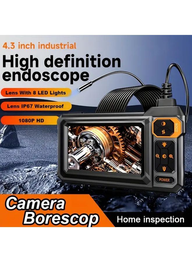HD 8mm Inspection Camera 5m Snake Cable 4.3 Inch IPS Screen IP67 Waterproof for Pipeline Machinery Outdoor Work - Image 2