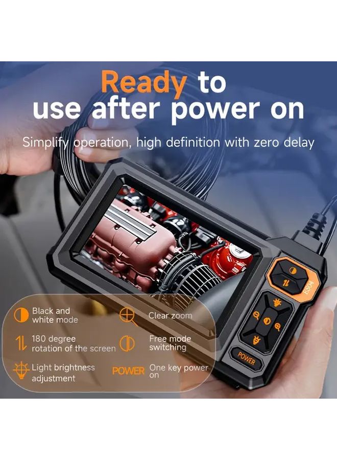 HD 8mm Inspection Camera 5m Snake Cable 4.3 Inch IPS Screen IP67 Waterproof for Pipeline Machinery Outdoor Work - Image 5