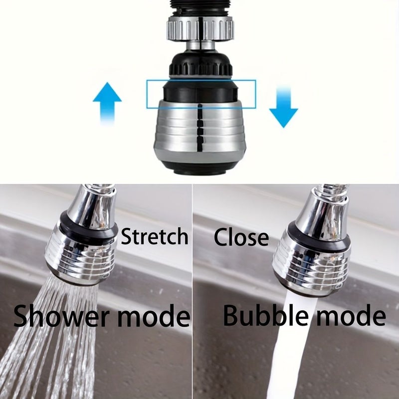 Silvery 360 Rotating Faucet Extender 12cm 2 Modes Quick Connect For Kitchen - Image 2