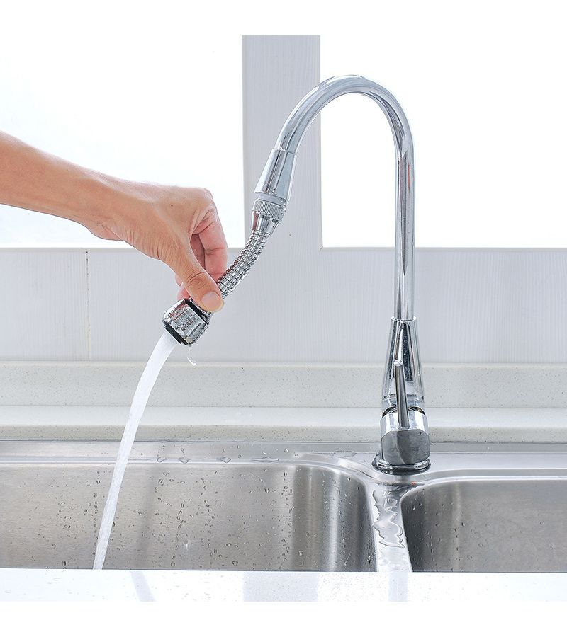 Silvery 360 Rotating Faucet Extender 12cm 2 Modes Quick Connect For Kitchen - Image 3