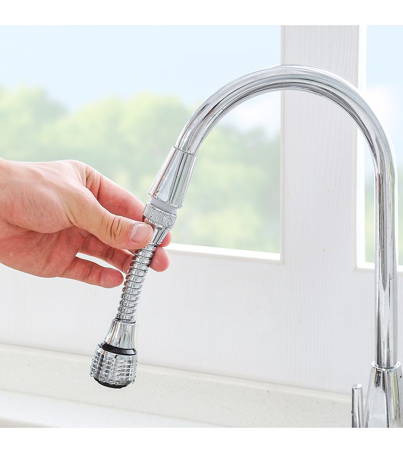 Silvery 360 Rotating Faucet Extender 12cm 2 Modes Quick Connect For Kitchen - Image 5