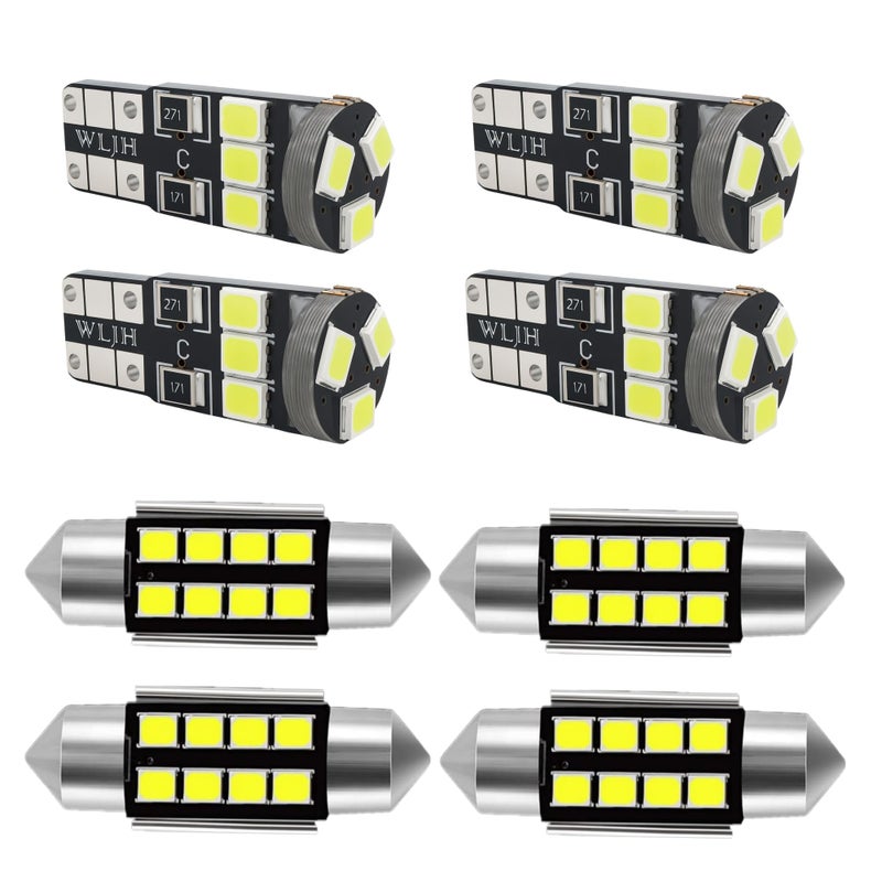 WLJH 17pcs Ice Blue LED Interior Lights Package Kit+ License Plate Light Lamp